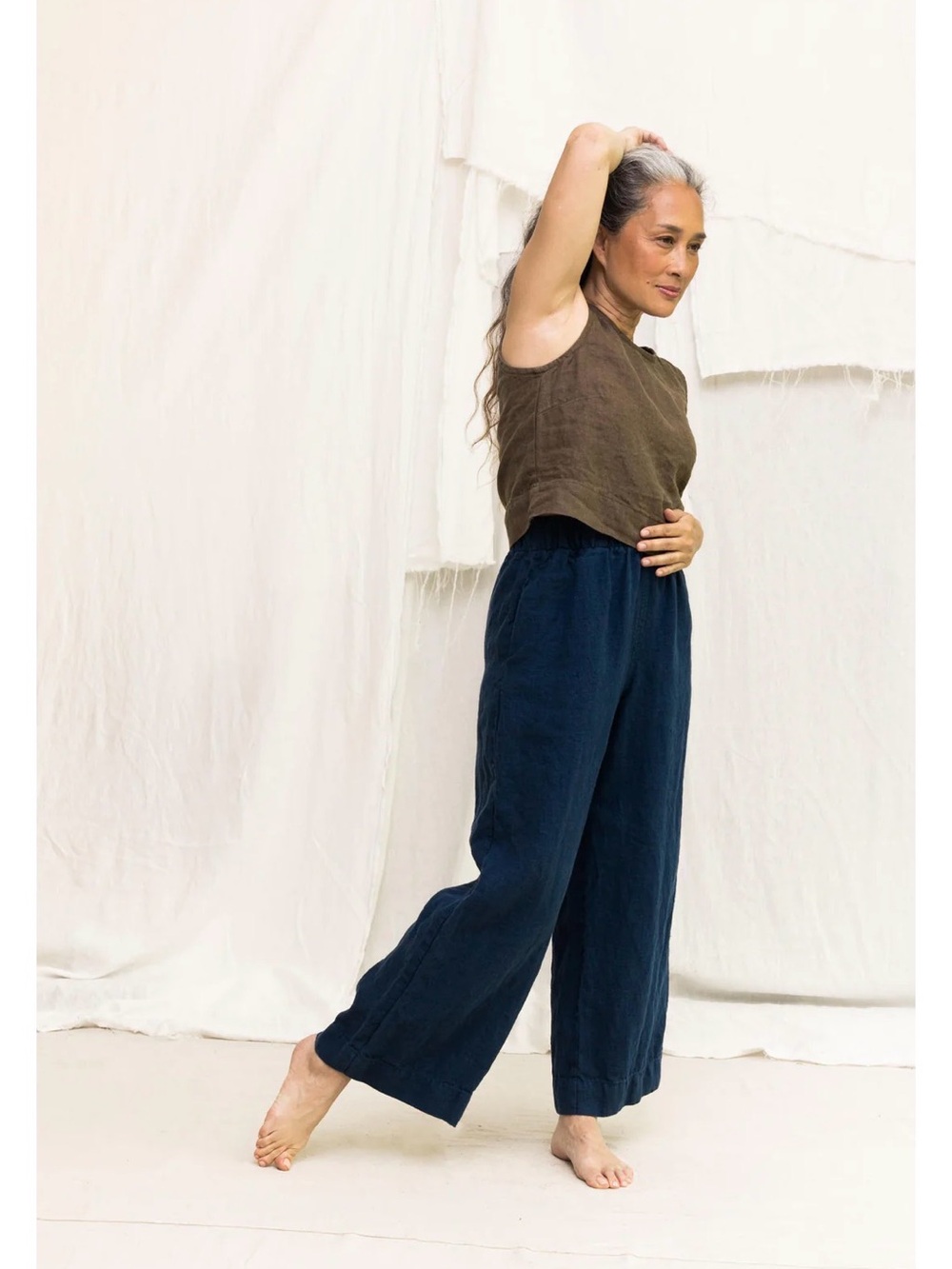 Elizabeth Suzann Florence Pant in Navy Midweight Linen